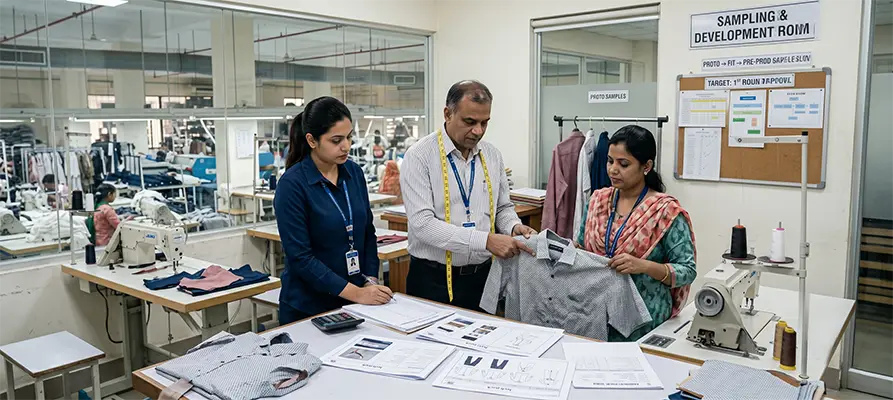 Garment sample development and fabric inspection